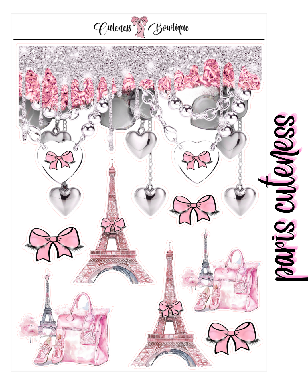 The Cuteness Journaling Sticker Sheet | Cuteness Planner Stickers for Agendas, Planners, Notebooks, Dividers | PARSIAN THEME