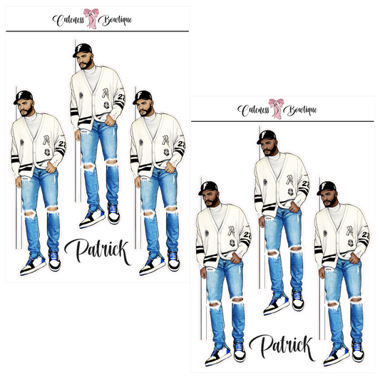 The CUSTOM Cuteness Doll Collection Sticker Sheet | Cuteness Planner Stickers for Agendas, Planners, Notebooks, Dividers | PATRICK