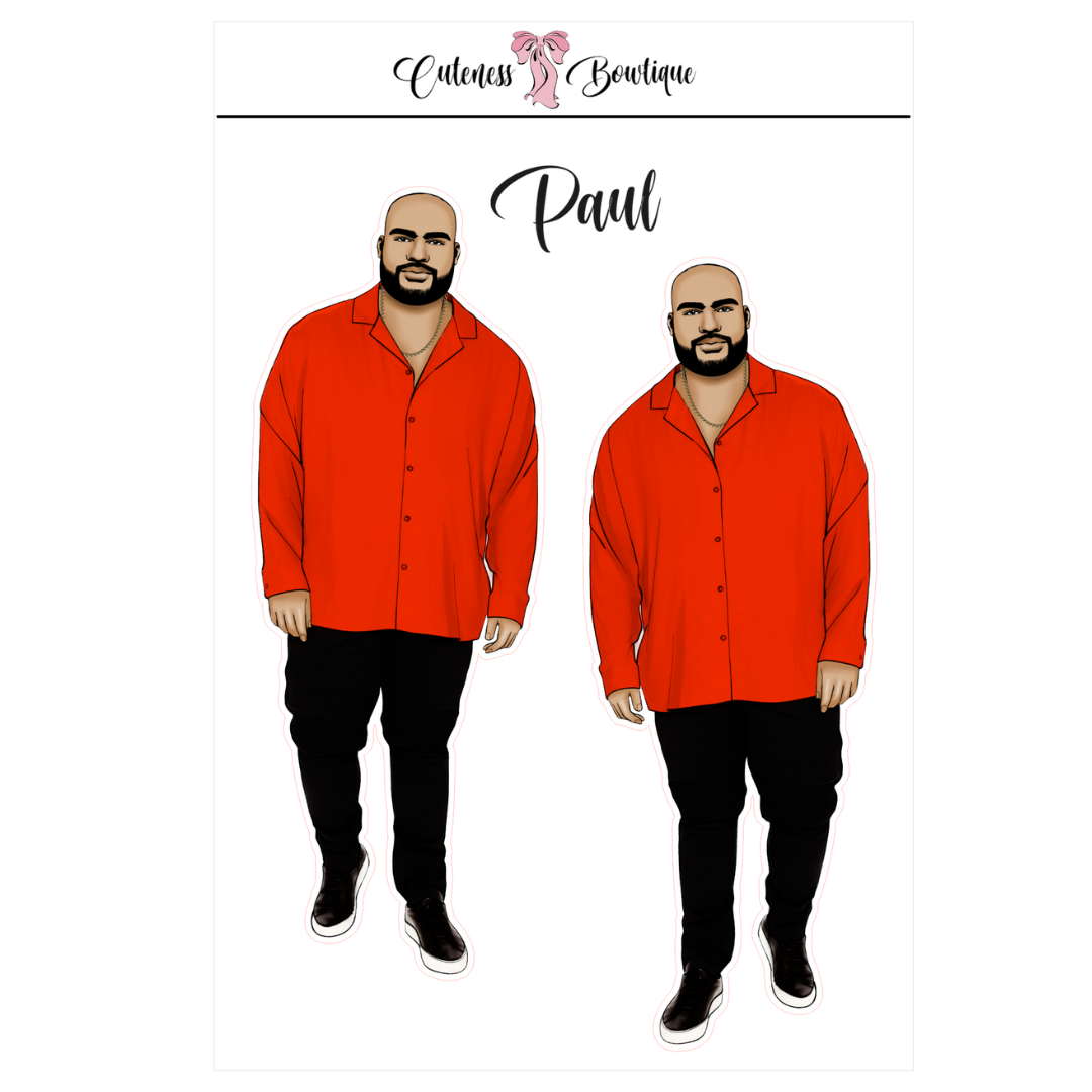 The CUSTOM Cuteness Doll Collection Sticker Sheet | Cuteness Planner Stickers for Agendas, Planners, Notebooks, Dividers | PAUL