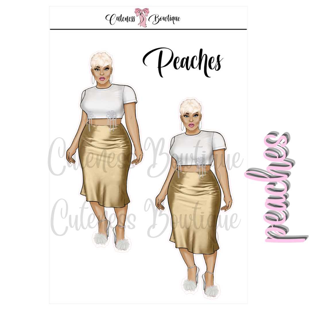 The Cuteness Squad Custom Sticker Sheet | Cuteness Planner Stickers for Agendas, Planners, Notebooks, Dividers | PEACHES