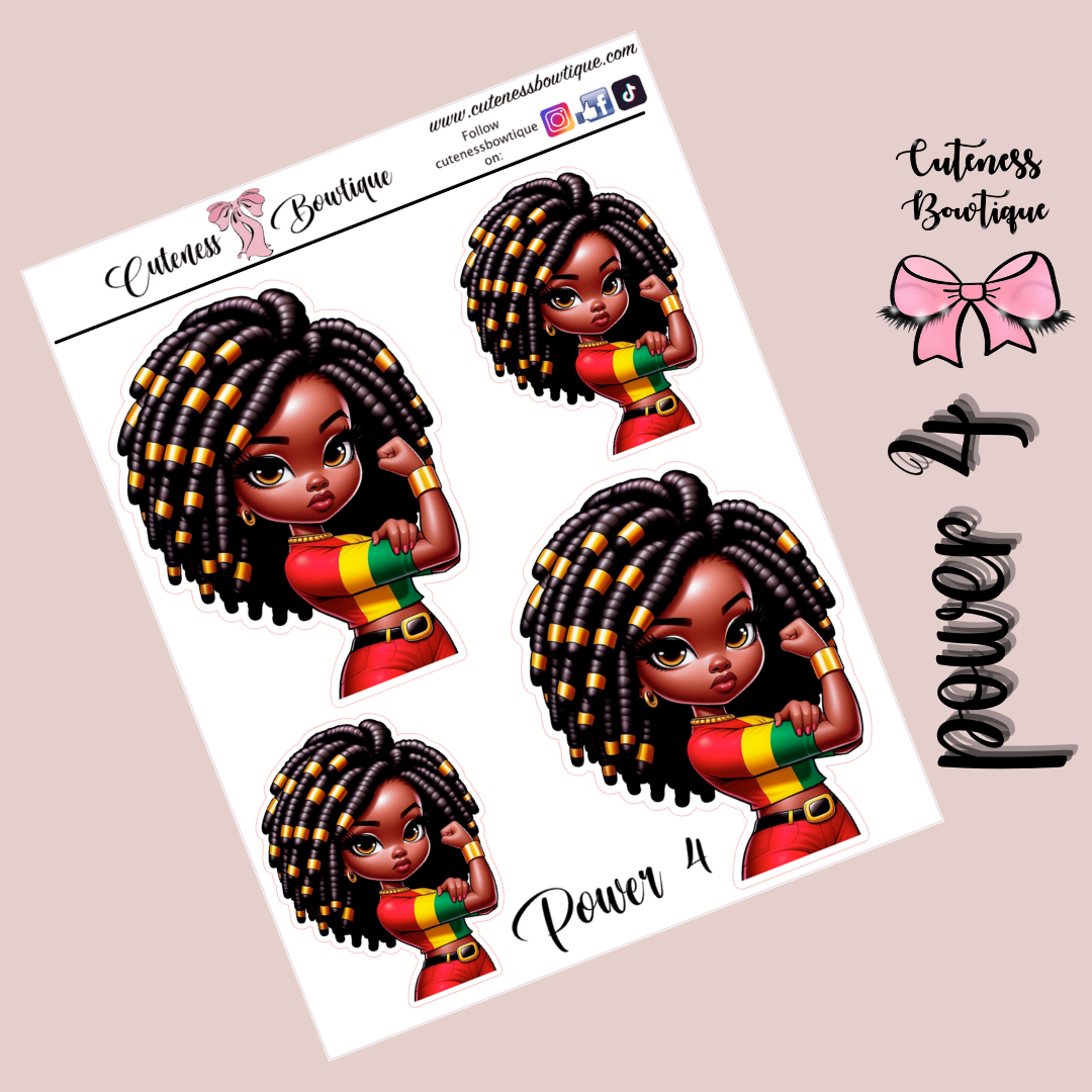 The Cuteness Doll Collection Sticker Sheet | Cuteness Planner Stickers for Agendas, Planners, Notebooks, Dividers | POWER 1-4