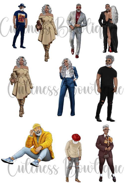 The CUSTOM Cuteness Doll Collection Sticker Sheet | Cuteness Planner Stickers for Agendas, Planners, Notebooks, Dividers | REFINED COLLECTION