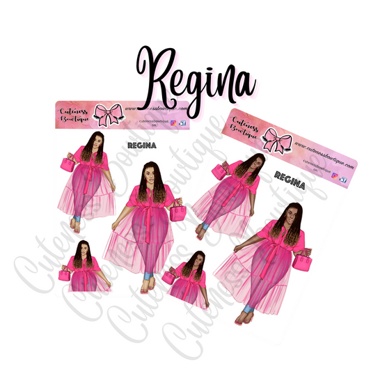 The CUSTOM Cuteness Doll Collection Sticker Sheet | Cuteness Planner Stickers for Agendas, Planners, Notebooks, Dividers | REGINA