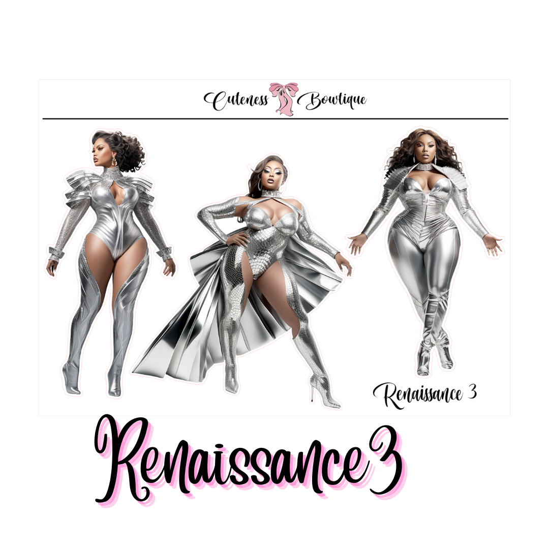 The Cuteness Doll Collection Sticker Sheet | Cuteness Planner Stickers for Agendas, Planners, Notebooks, Dividers | RENAISSANCE VOL. 1 2 3