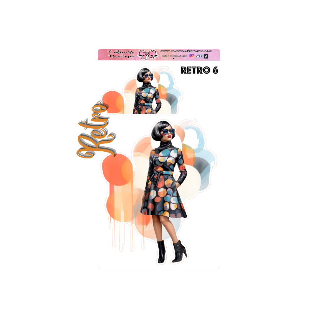 The Cuteness Doll Collection Sticker Sheet | Cuteness Planner Stickers for Agendas, Planners, Notebooks, Dividers | RETRO VOL. 1