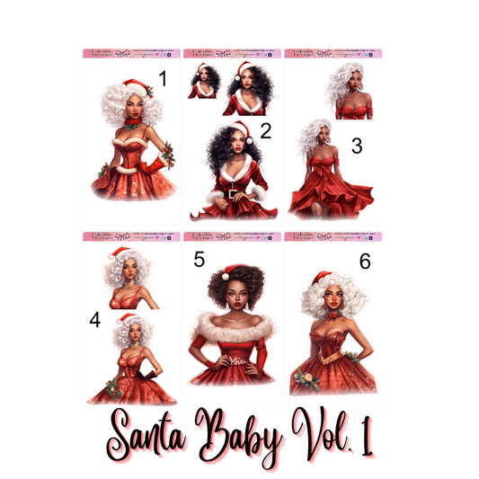 The Cuteness Doll Collection Sticker Sheet | Cuteness Planner Stickers for Agendas, Planners, Notebooks, Dividers | SANTA BABY VOL. 1 & 2
