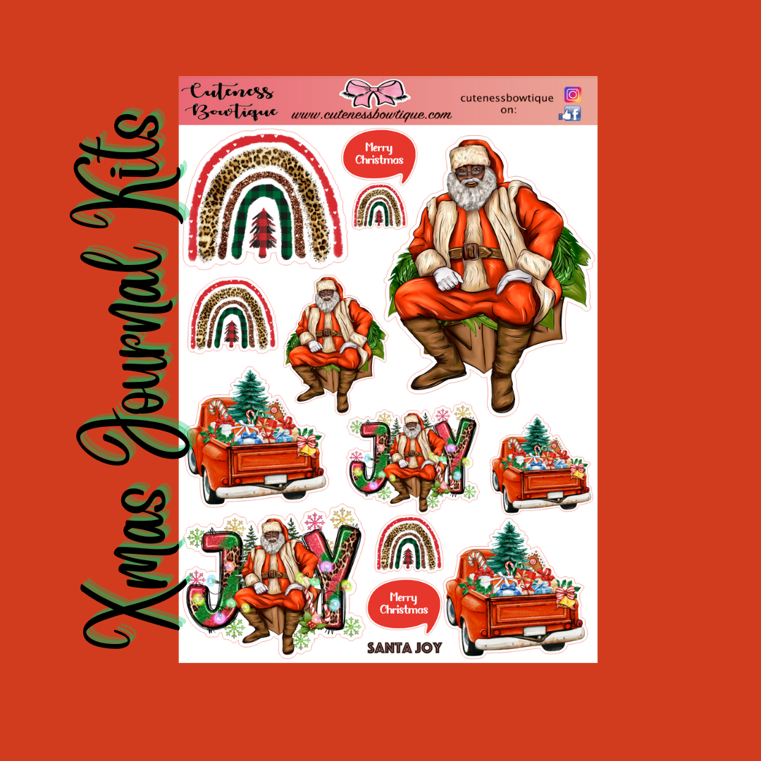 The Cuteness Journaling Sticker Sheet | Cuteness Planner Stickers for Agendas, Planners, Notebooks, Dividers | XMAS SHEETS