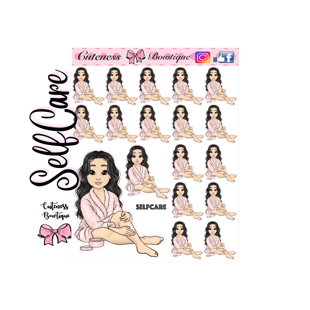 The Cutie Line Icon Sticker Sheet | Cuteness Planner Stickers for Agendas, Planners, Notebooks, Dividers | CUTIE PIE SELFCARE