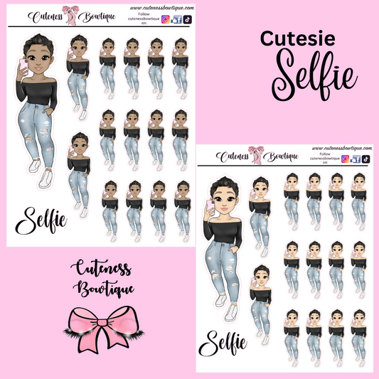 The Cutie Line Icon Sticker Sheet | Cuteness Planner Stickers for Agendas, Planners, Notebooks, Dividers | CUTESIE SELFIE