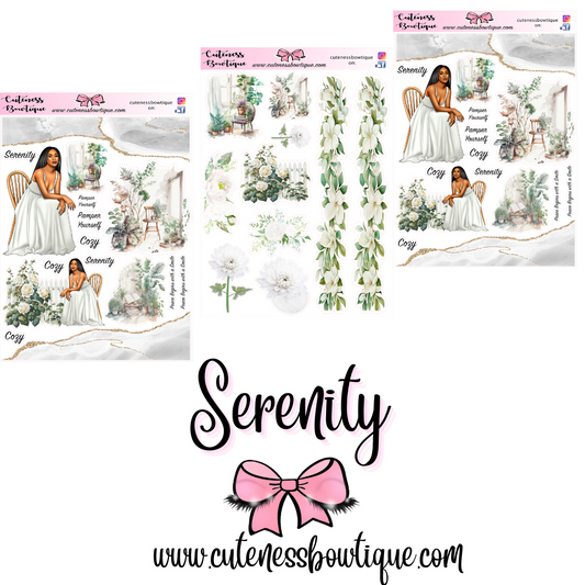 The Cuteness Doll Collection Sticker Sheet | Cuteness Planner Stickers for Agendas, Planners, Notebooks, Dividers | SERENITY