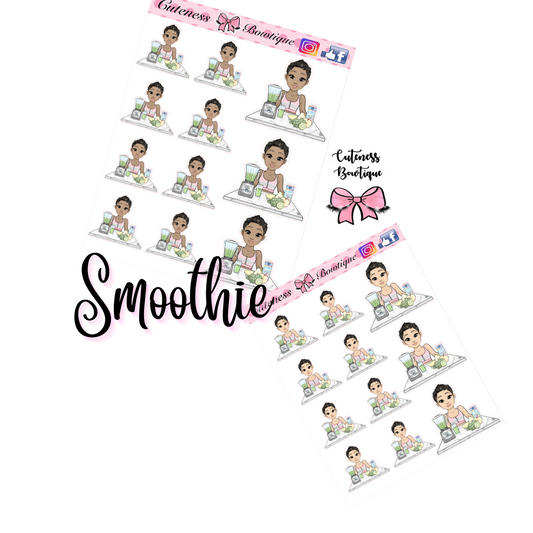 The Cutie Line Icon Sticker Sheet | Cuteness Planner Stickers for Agendas, Planners, Notebooks, Dividers | CUTIE PIE SMOOTHIE