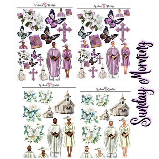 The Cuteness Journaling Sticker Sheet | Cuteness Planner Stickers for Agendas, Planners, Notebooks, Dividers | SUNDAY MORNING