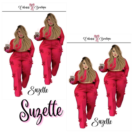 The CUSTOM Cuteness Doll Collection Sticker Sheet | Cuteness Planner Stickers for Agendas, Planners, Notebooks, Dividers | SUZETTE