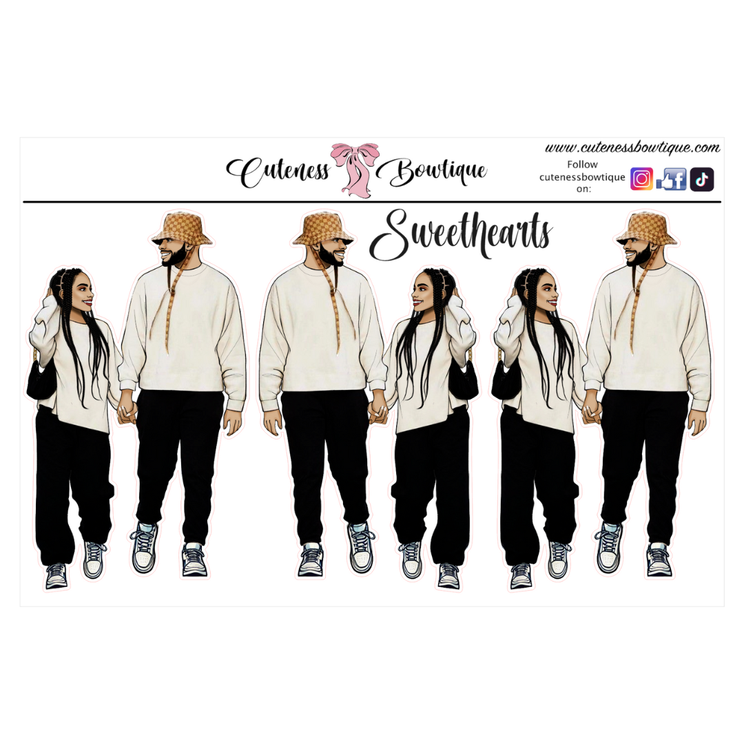 The Cuteness Squad Custom Sticker Sheet | Cuteness Planner Stickers for Agendas, Planners, Notebooks, Dividers | SWEETHEARTS