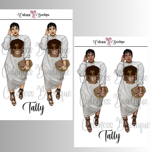 The CUSTOM Cuteness Doll Collection Sticker Sheet | Cuteness Planner Stickers for Agendas, Planners, Notebooks, Dividers | TALLY