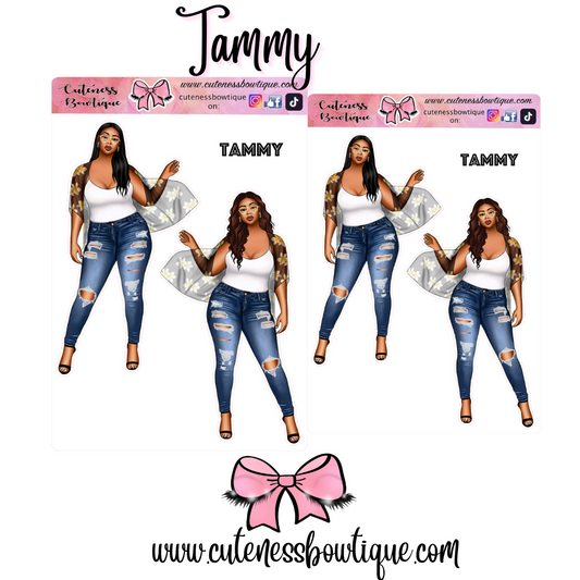The Cuteness Doll Collection Sticker Sheet | Cuteness Planner Stickers for Agendas, Planners, Notebooks, Dividers | TAMMY