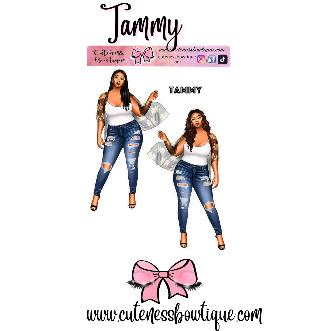 The Cuteness Doll Collection Sticker Sheet | Cuteness Planner Stickers for Agendas, Planners, Notebooks, Dividers | TAMMY