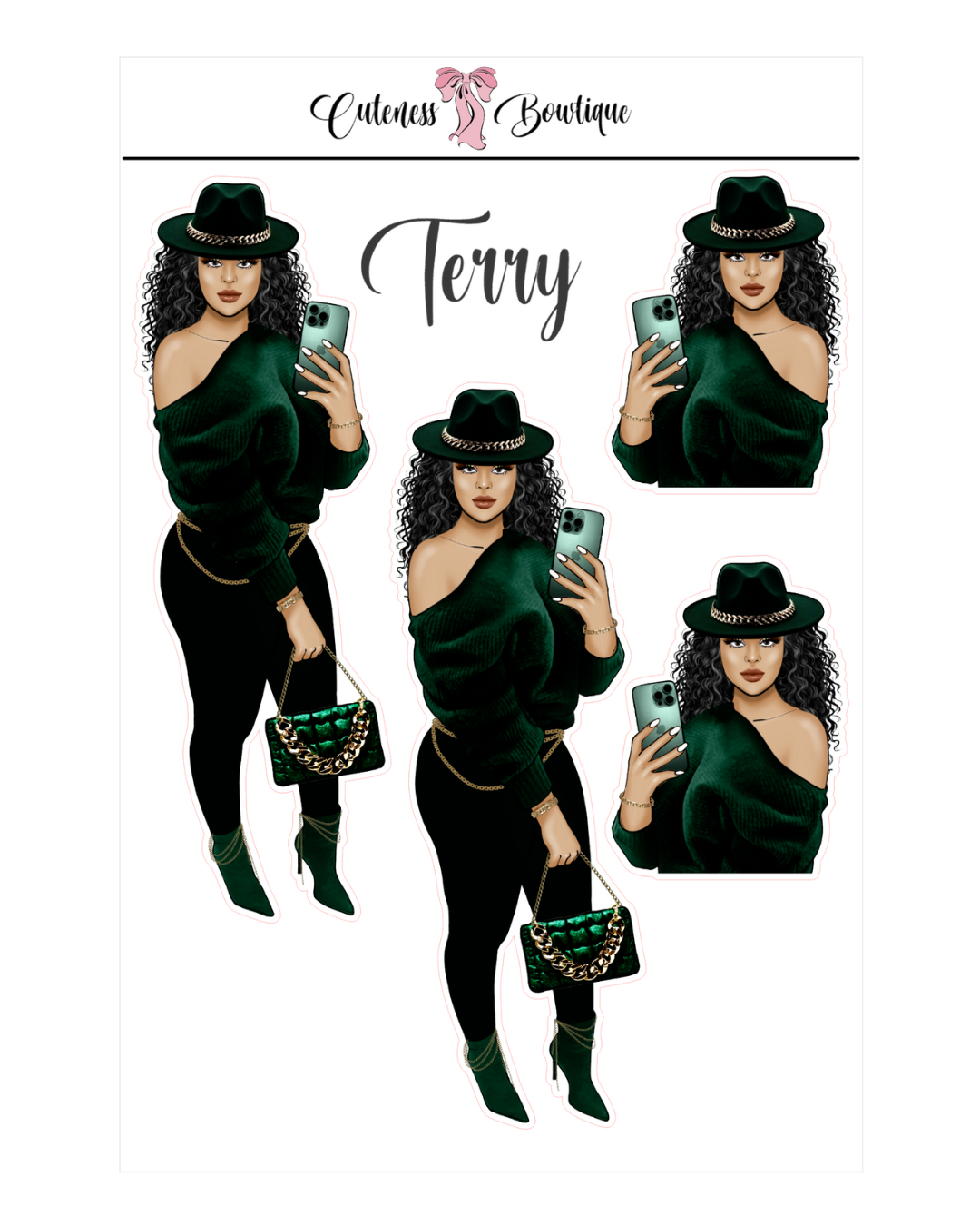 The Cuteness Squad Custom Sticker Sheet | Cuteness Planner Stickers for Agendas, Planners, Notebooks, Dividers | TERRY