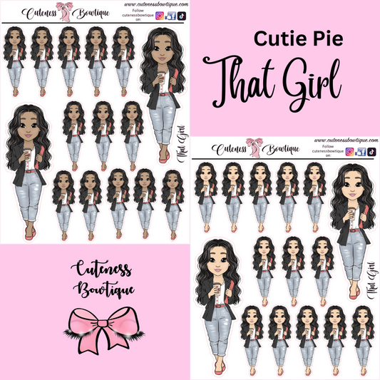 The Cutie Line Icon Sticker Sheet | Cuteness Planner Stickers for Agendas, Planners, Notebooks, Dividers | CUTIE PIE THAT GIRL