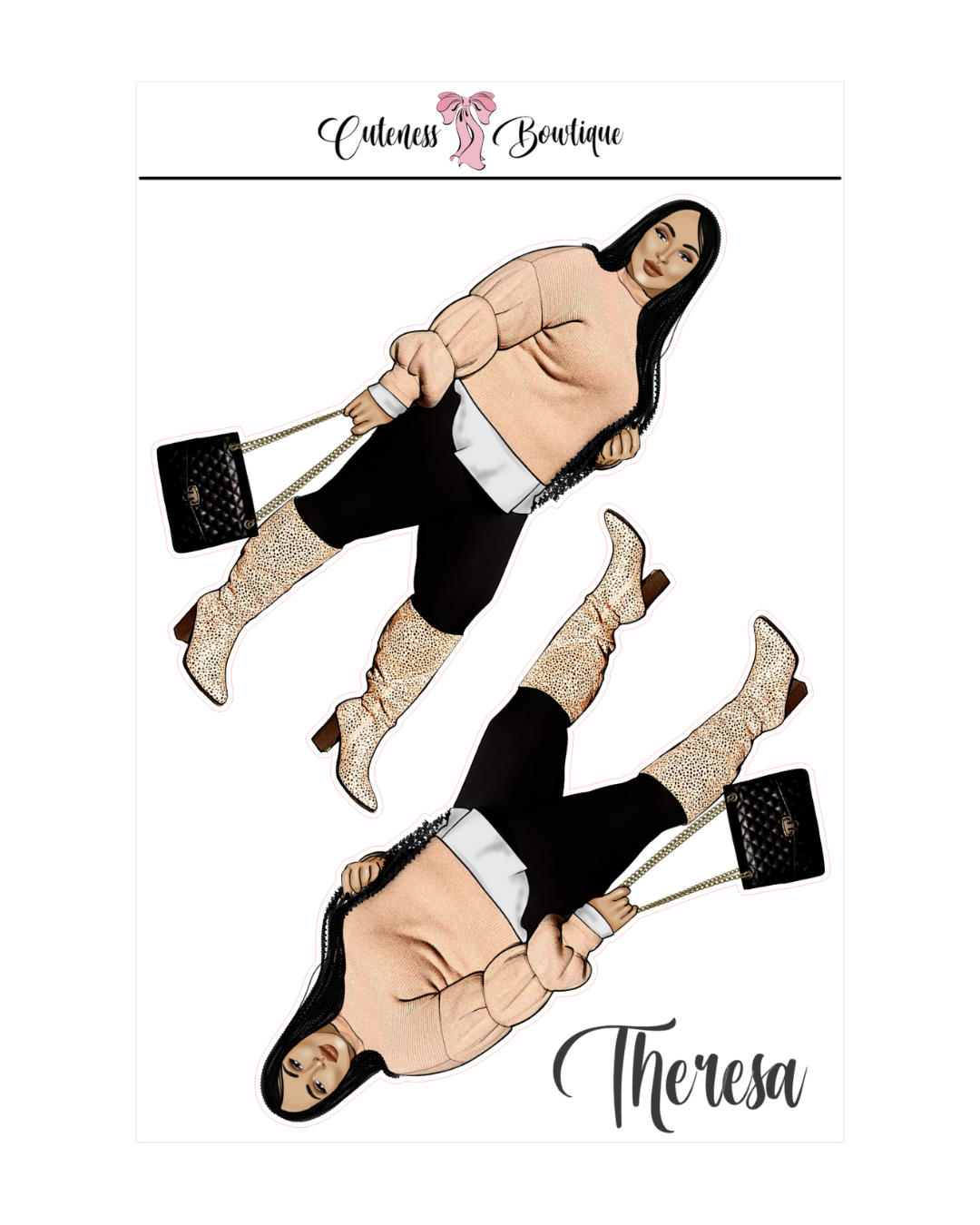 The Cuteness Squad Custom Sticker Sheet | Cuteness Planner Stickers for Agendas, Planners, Notebooks, Dividers | THERESA