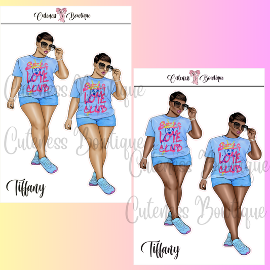 The CUSTOM Cuteness Doll Collection Sticker Sheet | Cuteness Planner Stickers for Agendas, Planners, Notebooks, Dividers | TIFFANY