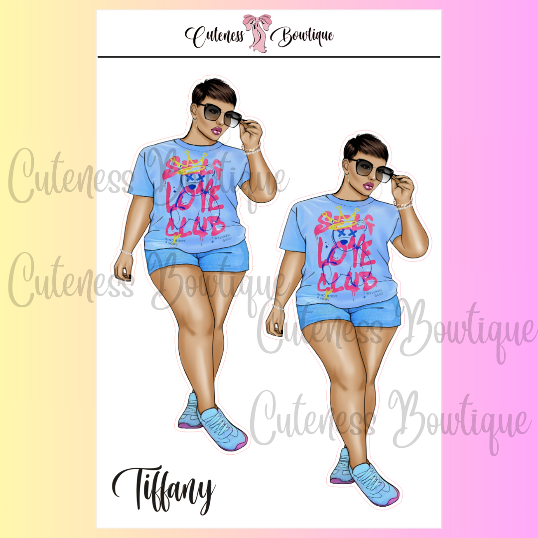 The CUSTOM Cuteness Doll Collection Sticker Sheet | Cuteness Planner Stickers for Agendas, Planners, Notebooks, Dividers | TIFFANY