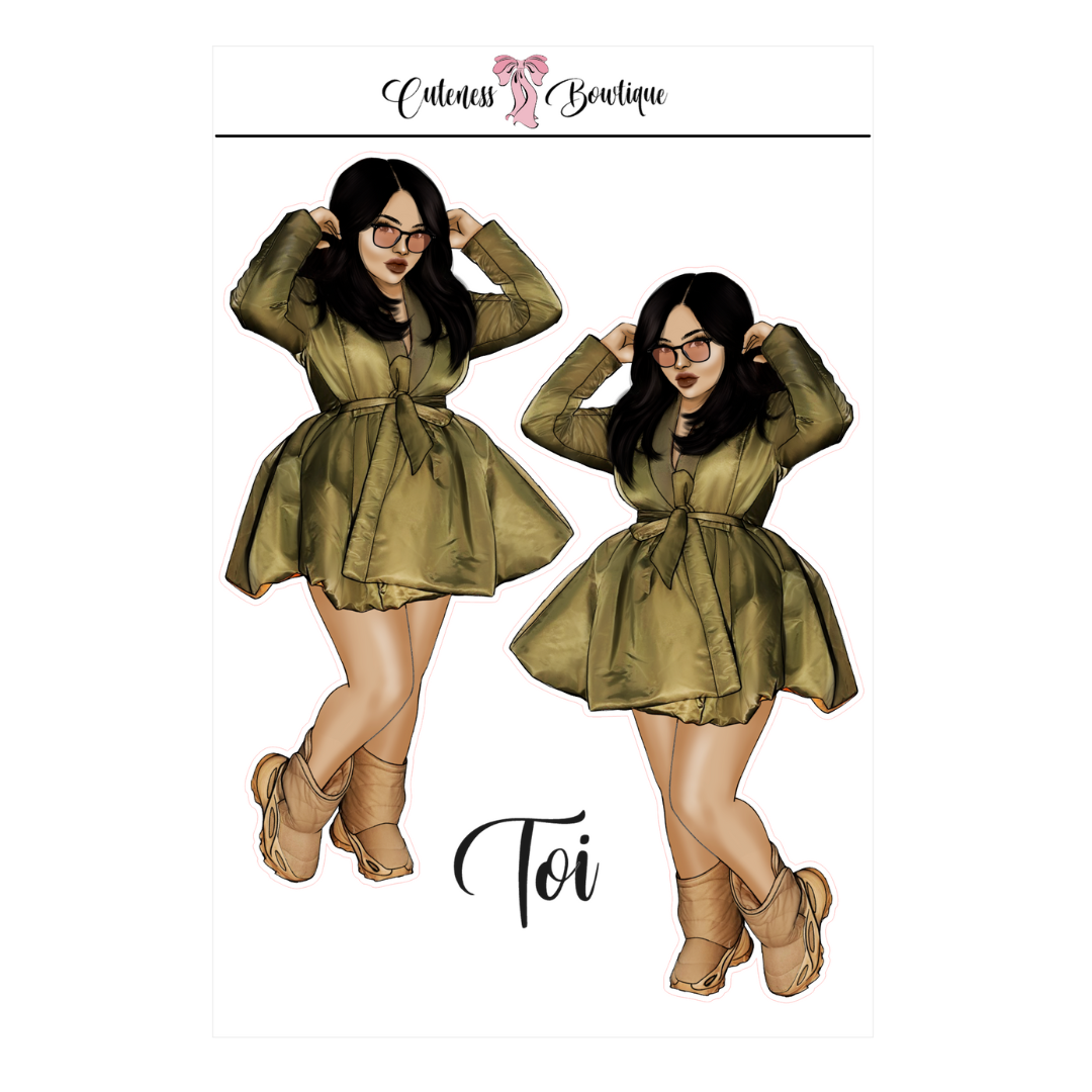 The CUSTOM Cuteness Doll Collection Sticker Sheet | Cuteness Planner Stickers for Agendas, Planners, Notebooks, Dividers | TOI