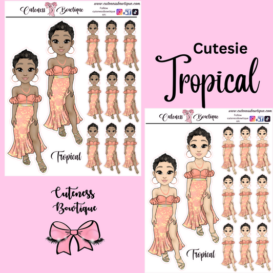 The Cutie Line Icon Sticker Sheet | Cuteness Planner Stickers for Agendas, Planners, Notebooks, Dividers | CUTESIE TROPICAL