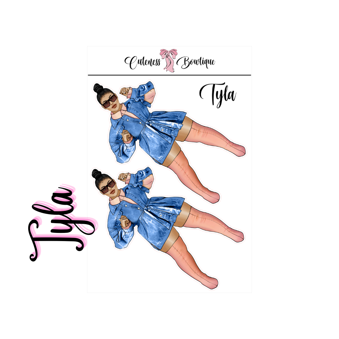 The CUSTOM Cuteness Doll Collection Sticker Sheet | Cuteness Planner Stickers for Agendas, Planners, Notebooks, Dividers | TYLA