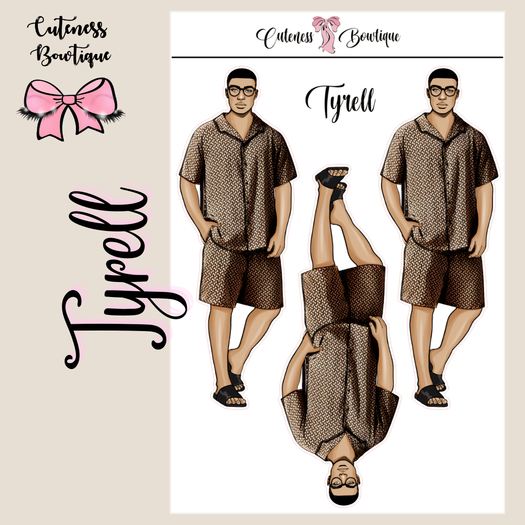 The CUSTOM Cuteness Doll Collection Sticker Sheet | Cuteness Planner Stickers for Agendas, Planners, Notebooks, Dividers | TYRELL