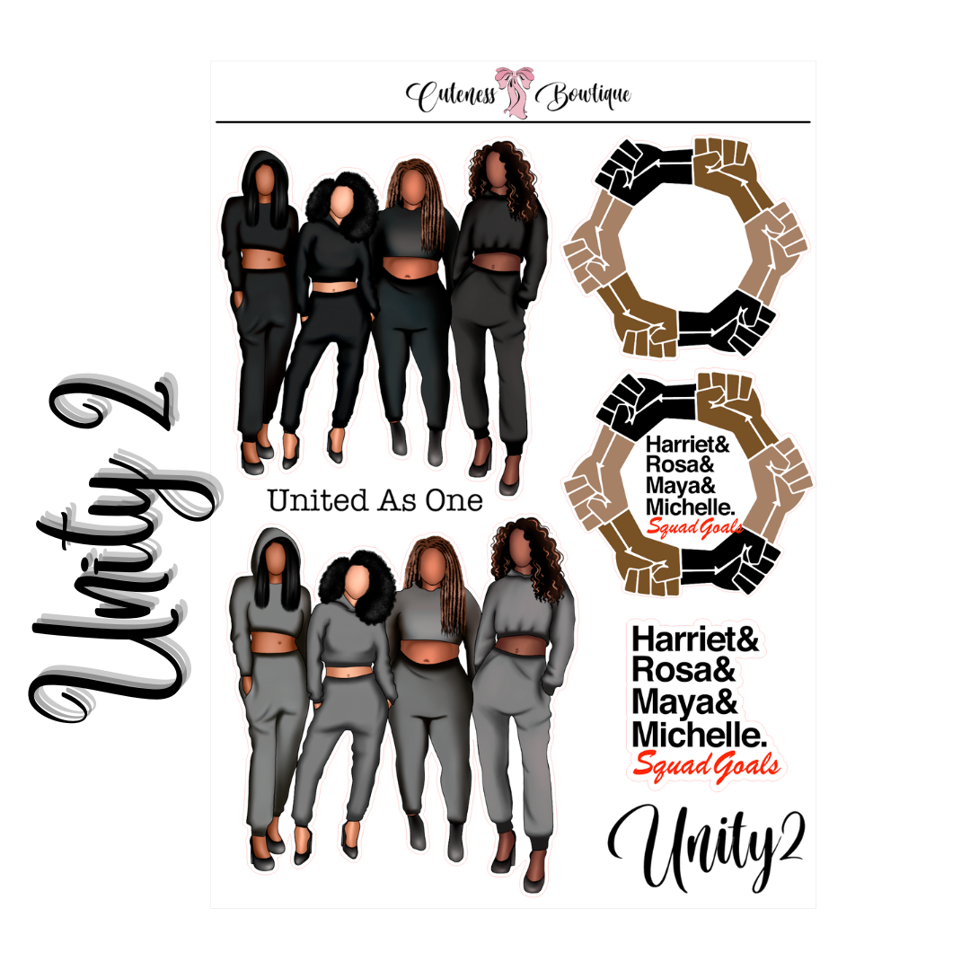 The Cuteness Doll Collection Sticker Sheet | Cuteness Planner Stickers for Agendas, Planners, Notebooks, Dividers | UNITY