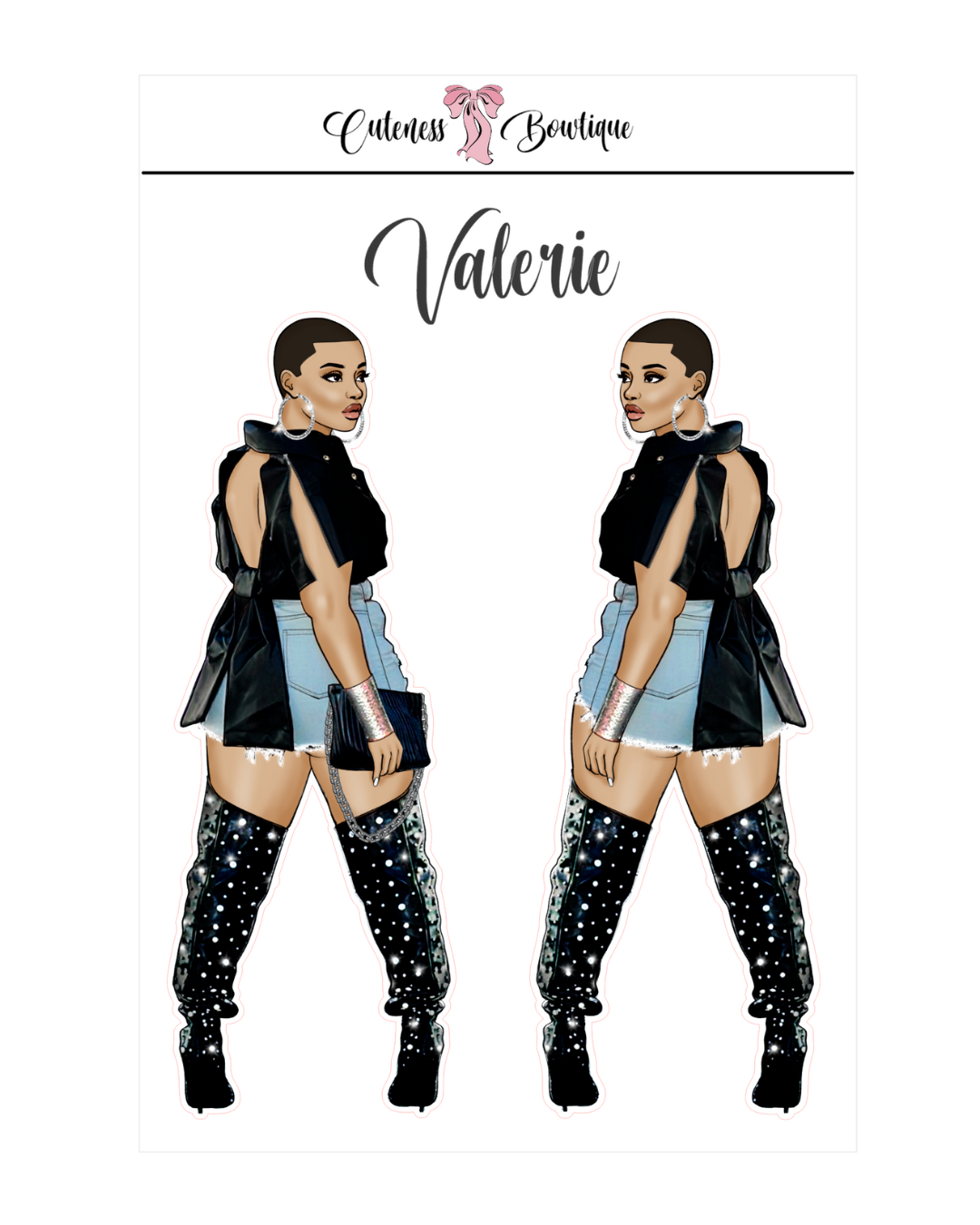 The Cuteness Squad Custom Sticker Sheet | Cuteness Planner Stickers for Agendas, Planners, Notebooks, Dividers | VALERIE