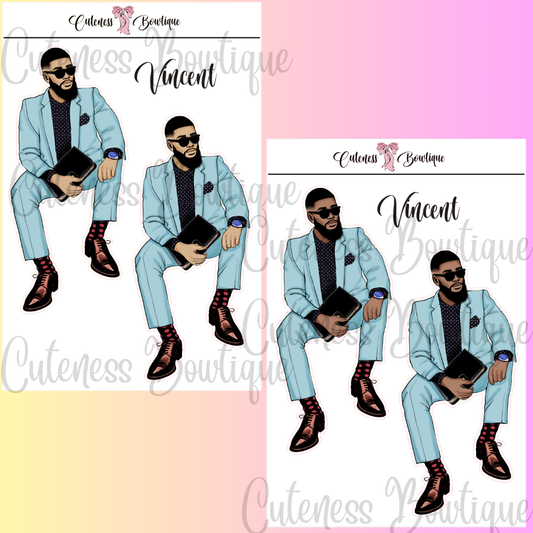 The Cuteness Squad Custom Sticker Sheet | Cuteness Planner Stickers for Agendas, Planners, Notebooks, Dividers | VINCENT