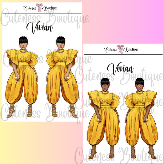 The Cuteness Squad Custom Sticker Sheet | Cuteness Planner Stickers for Agendas, Planners, Notebooks, Dividers | VIVIAN