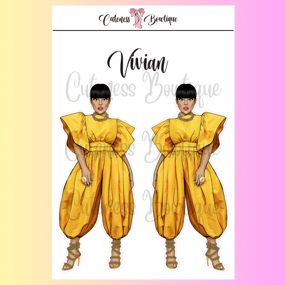 The Cuteness Squad Custom Sticker Sheet | Cuteness Planner Stickers for Agendas, Planners, Notebooks, Dividers | VIVIAN