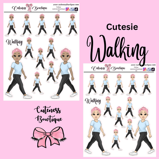 The Cutie Line Icon Sticker Sheet | Cuteness Planner Stickers for Agendas, Planners, Notebooks, Dividers | CUTESIE WALKING