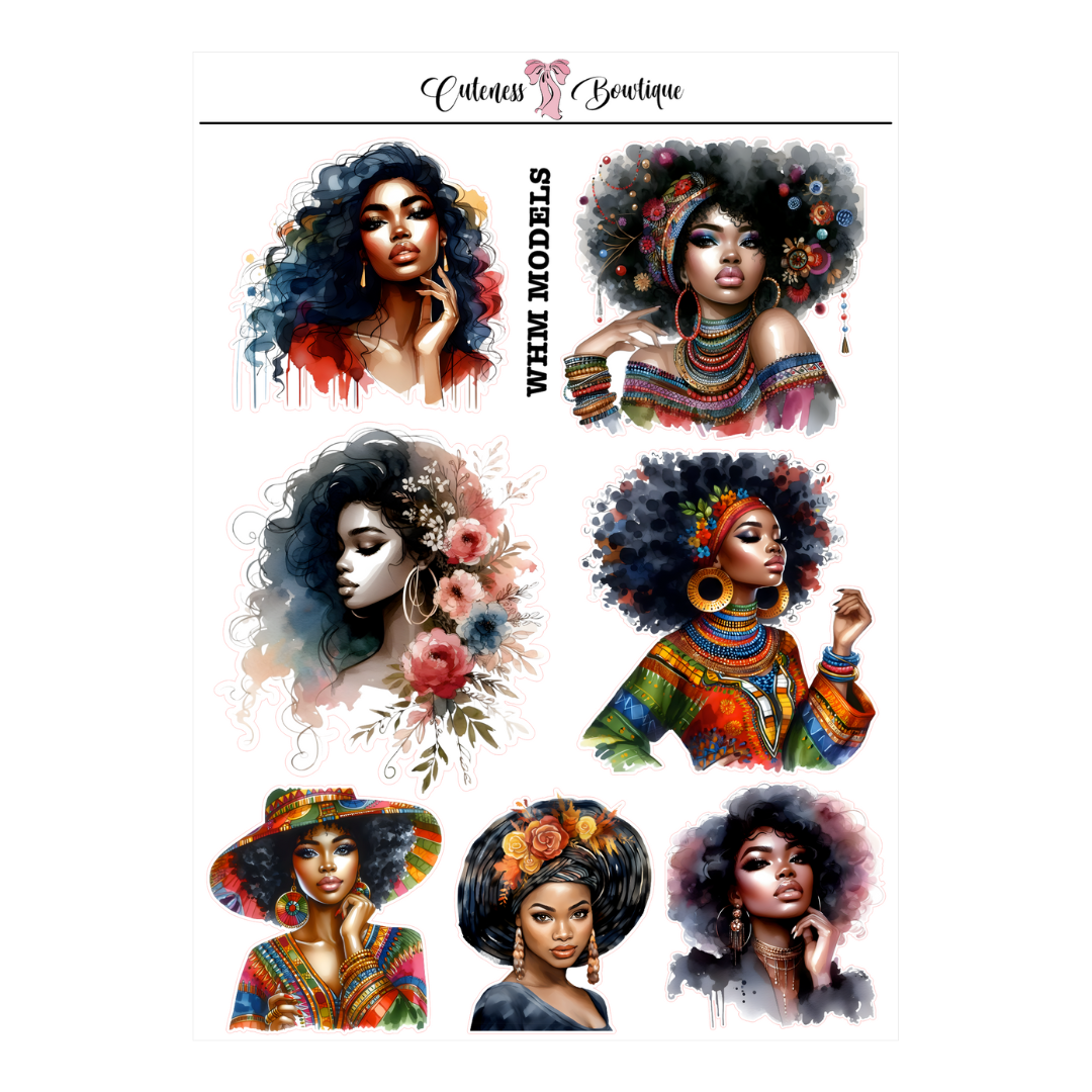 The Cuteness Journaling Sticker Sheet | Cuteness Planner Stickers for Agendas, Planners, Notebooks, Dividers | WOMEN HISTORY MONTH