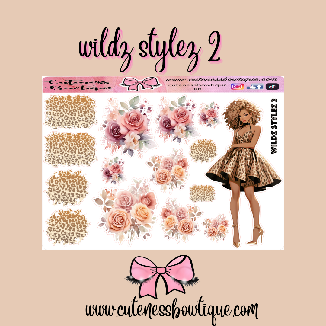 The Cuteness Doll Collection Sticker Sheet | Cuteness Planner Stickers for Agendas, Planners, Notebooks, Dividers | WILDZ STYLEZ