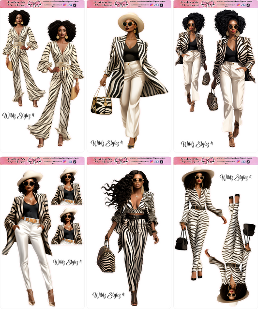 The Cuteness Doll Collection Sticker Sheet | Cuteness Planner Stickers for Agendas, Planners, Notebooks, Dividers | WILDZ STYLEZ 4