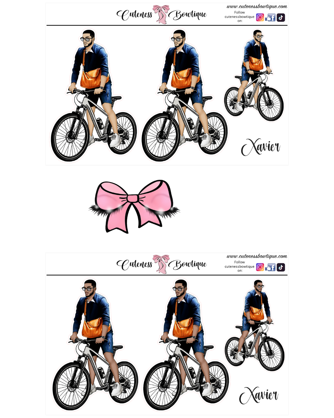 The CUSTOM Cuteness Doll Collection Sticker Sheet | Cuteness Planner Stickers for Agendas, Planners, Notebooks, Dividers | XAVIER