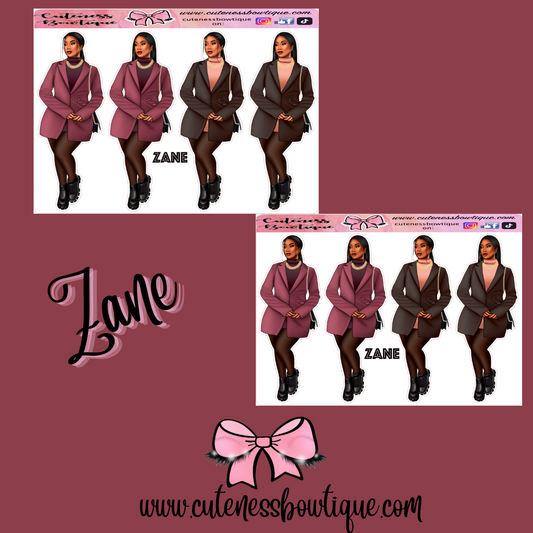 The Cuteness Doll Collection Sticker Sheet | Cuteness Planner Stickers for Agendas, Planners, Notebooks, Dividers | ZANE