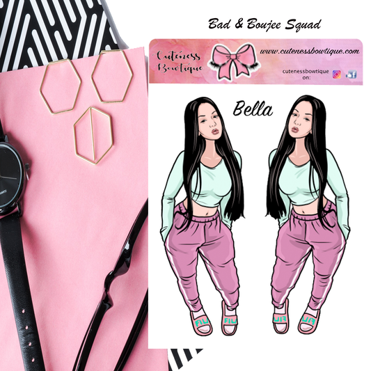 The BAD & BOUJEE SQUAD Sticker Sheet | Cuteness Planner Stickers for Agendas, Planners, Notebooks, Dividers | BELLA