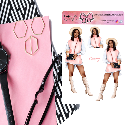 The Cuteness Doll Collection Sticker Sheet | Cuteness Planner Stickers for Agendas, Planners, Notebooks, Dividers | CANDY