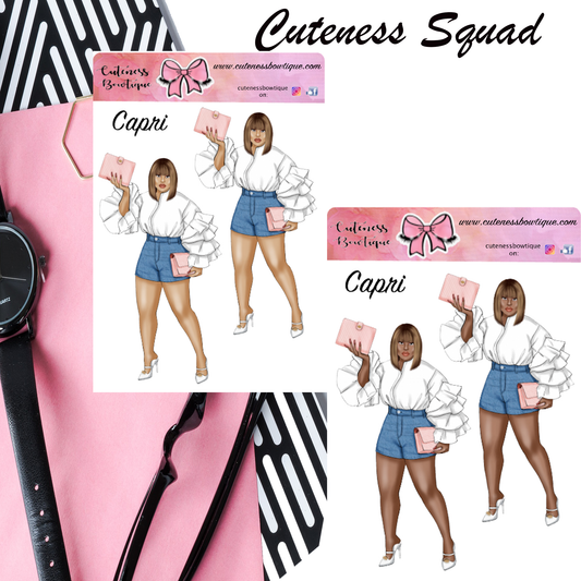The Cuteness Squad Sticker Sheet | Cuteness Planner Stickers for Agendas, Planners, Notebooks, Dividers | Capri