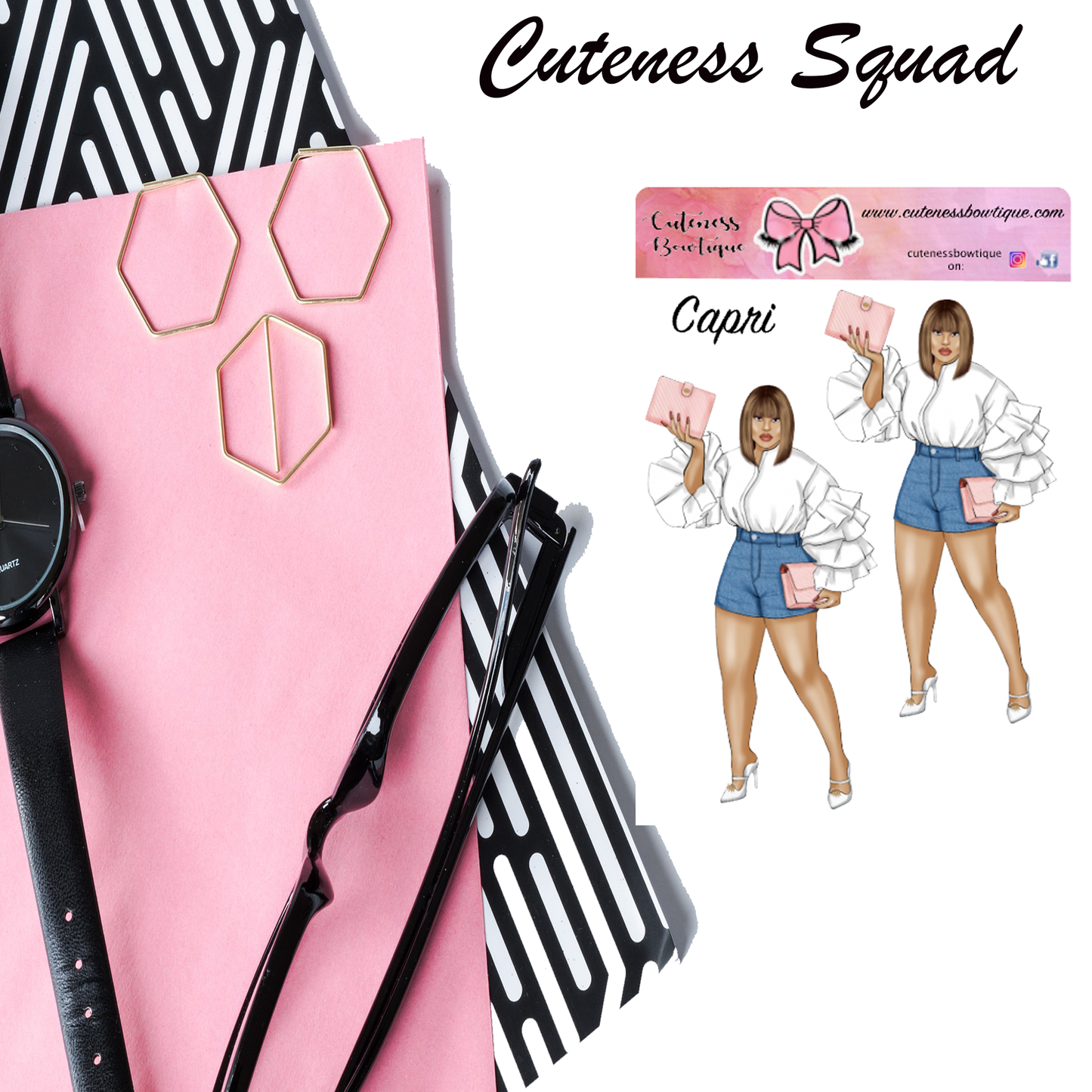 The Cuteness Squad Sticker Sheet | Cuteness Planner Stickers for Agendas, Planners, Notebooks, Dividers | Capri