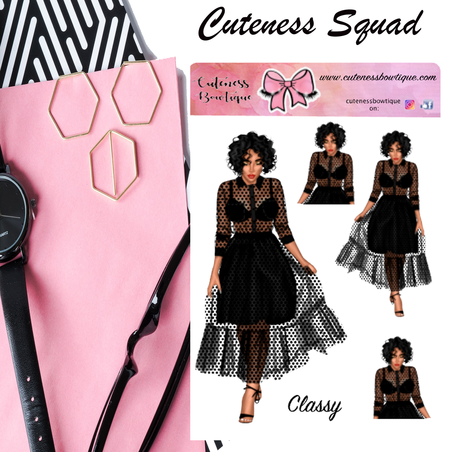 The Cuteness Squad Sticker Sheet | Cuteness Planner Stickers for Agendas, Planners, Notebooks, Dividers | CLASSY