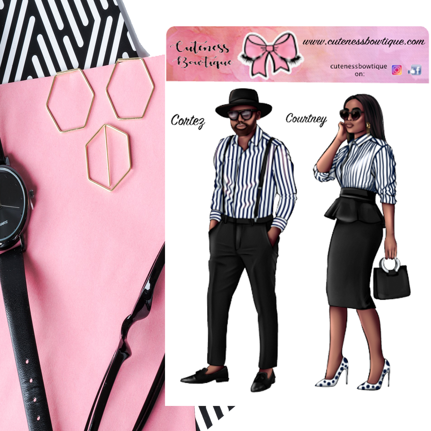 The Cuteness Doll Collection Sticker Sheet | Cuteness Planner Stickers for Agendas, Planners, Notebooks, Dividers | CORTEZ & COURTNEY