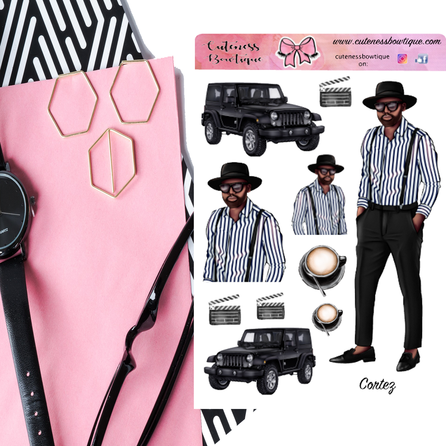 The Cuteness Doll Collection Sticker Sheet | Cuteness Planner Stickers for Agendas, Planners, Notebooks, Dividers | CORTEZ