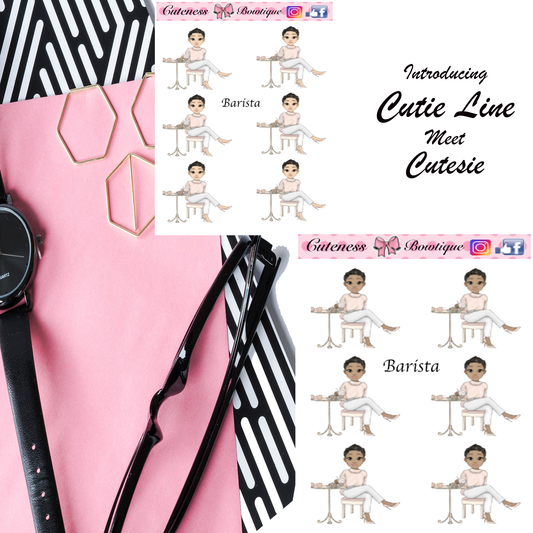 The Cutie Line Icon Sticker Sheet | Cuteness Planner Stickers for Agendas, Planners, Notebooks, Dividers | BARISTA