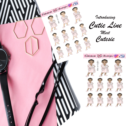 The Cutie Line Icon Sticker Sheet | Cuteness Planner Stickers for Agendas, Planners, Notebooks, Dividers | BUT 1ST COFFEE